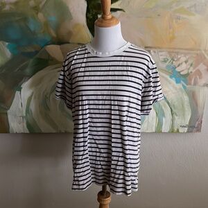 Lululemon All Yours Cotton T-Shirt size 8 in Yachtie Stripe White Graphite Grey
